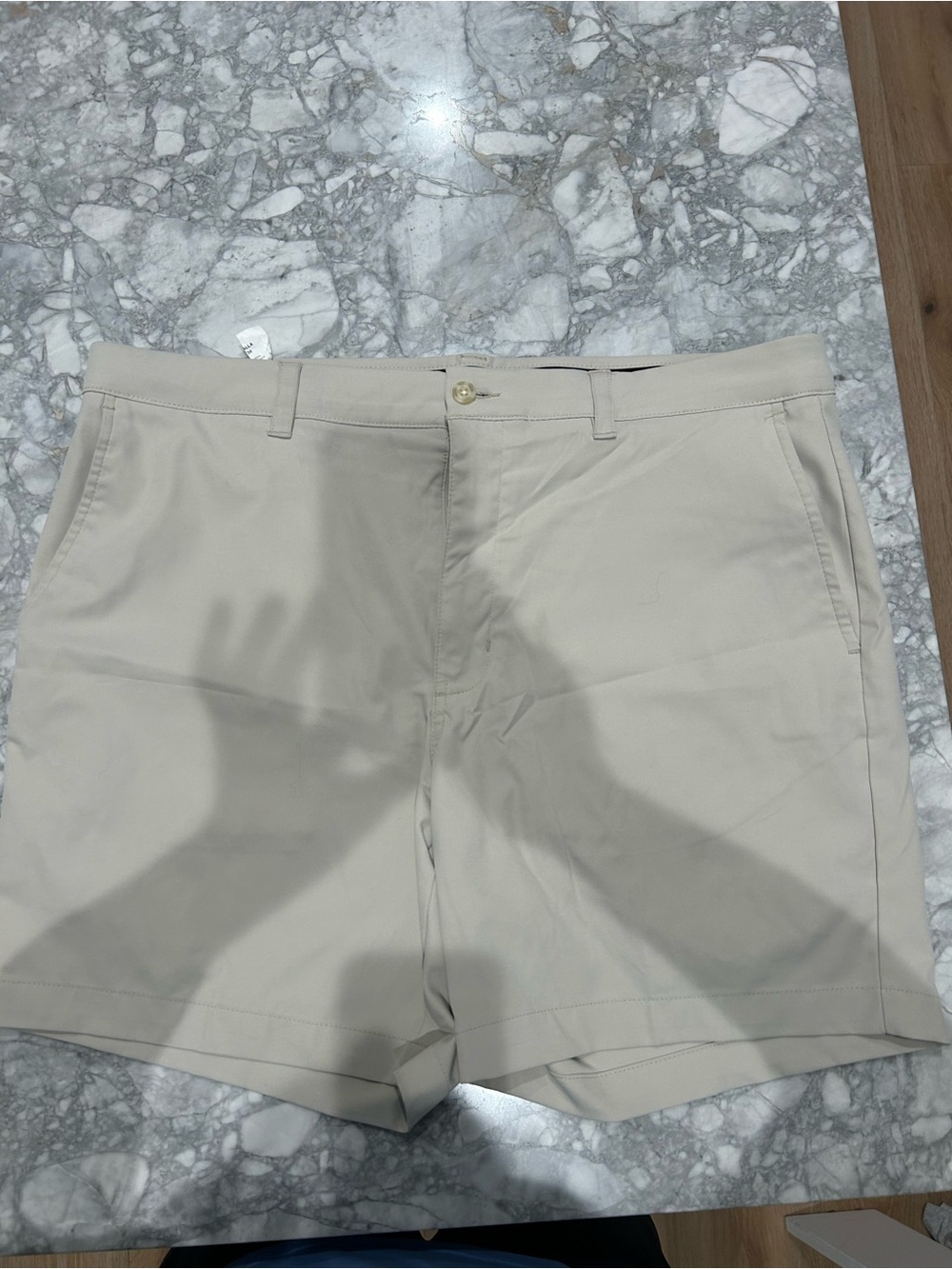 PGA Tour Men’s Khaki Flat Front Golf Shorts 7”